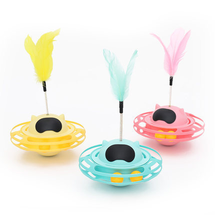 Manufacturer of funny cat educational toys, cat UFO tumbler turntable, self-entertainment and boredom relief with feather amusement board
