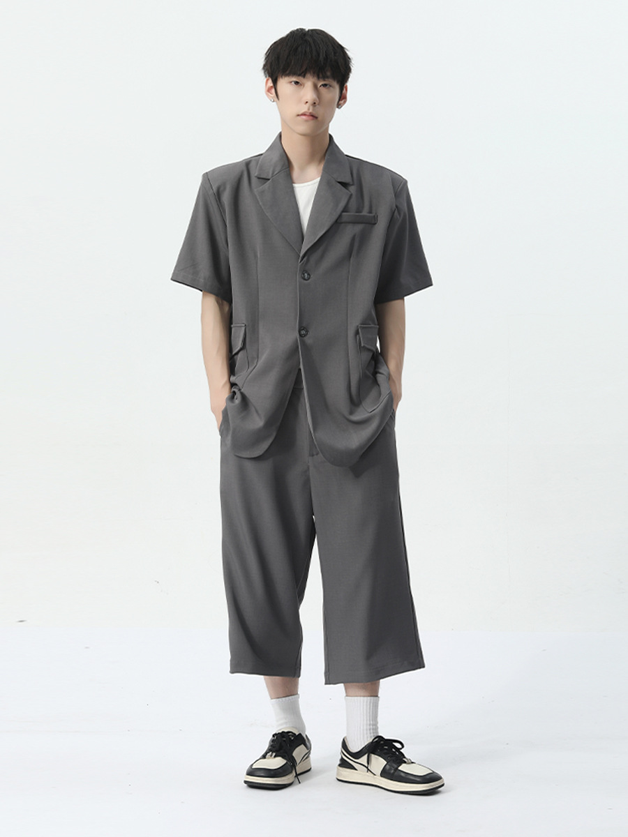 MTLCLOTHES Hombres| 2024 primavera nuevos productos de alta calidad elegante contorno temperamento pantalones de siete puntos de dos piezas de moda