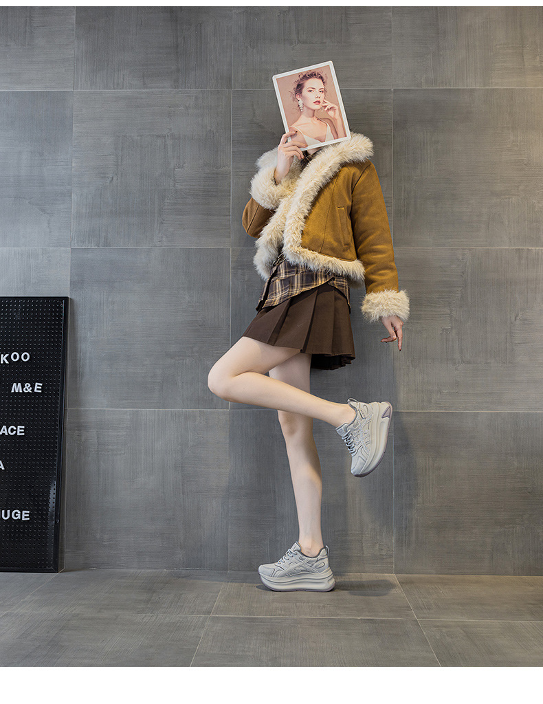 Giày sneaker nữ đế dày phong cách thể thao thời trang — M2997-1 Lông xám, M2997-1 Lông champagne, M2997 Lót đơn champagne, M2997 Lót đơn xám chi tiết 10