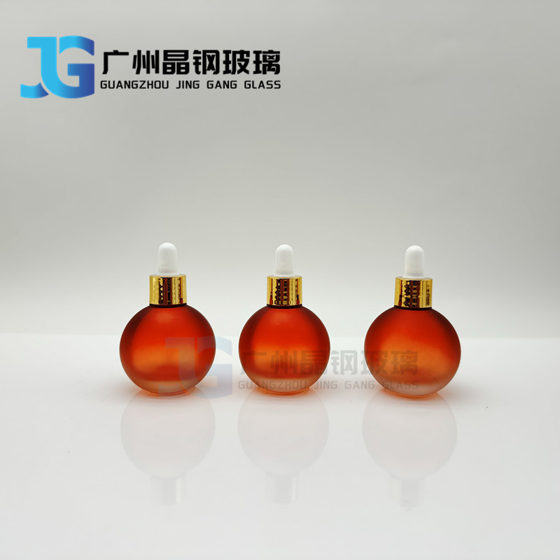 现货新款30ml50ml小灯泡精华液玻璃瓶球形厚底精油瓶化妆品瓶包材