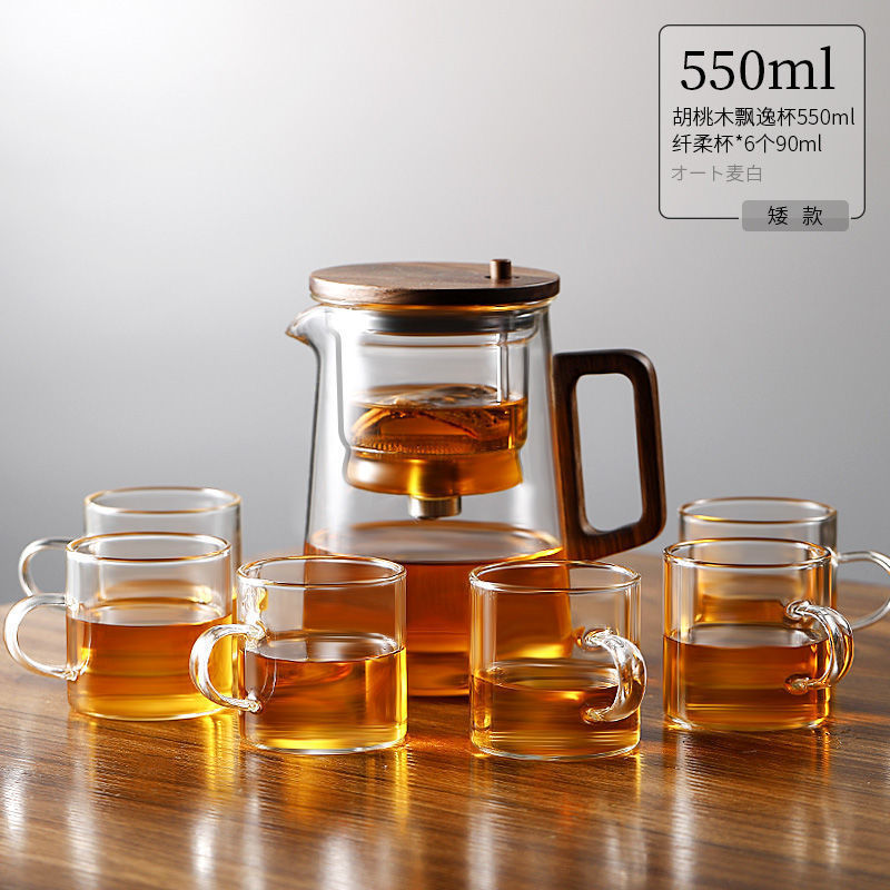 tetera de alta sensación china de alto silicio de vidrio de silicio separador de té de agua de una sola taza de evaporación de silicio taza de separación