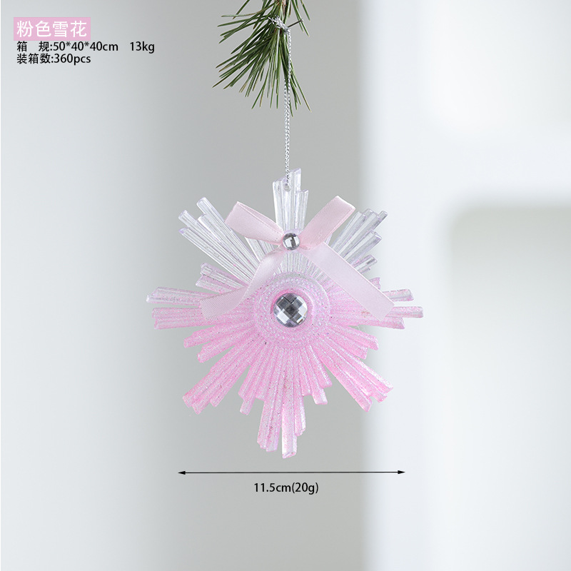 Buscando madera transfronteriza nuevo árbol de Navidad navideño polvo acrílico decoración decoración colgante transparente rosa
