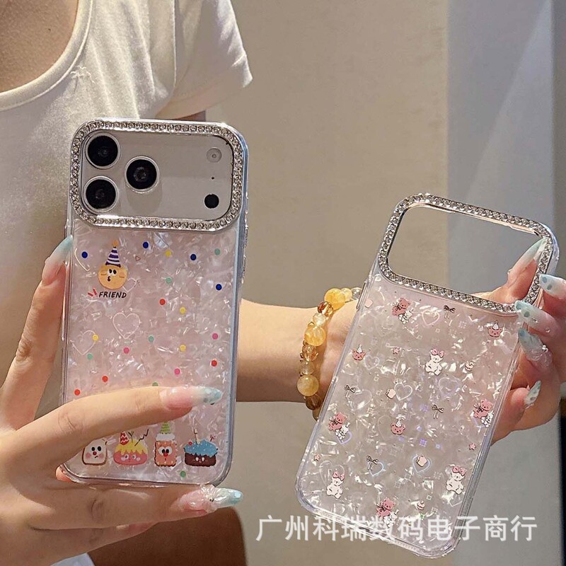 Laser heart shell pattern suitable for OPPO A7 Pro Max new cartoon phone case Reno16 cute protective cover
