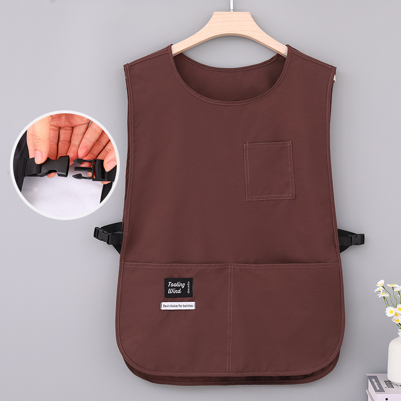 Nuevo chaleco delantal anti-pollución de aceite a prueba de agua cocina doméstica catering barista ropa de trabajo hombro delantal red roja