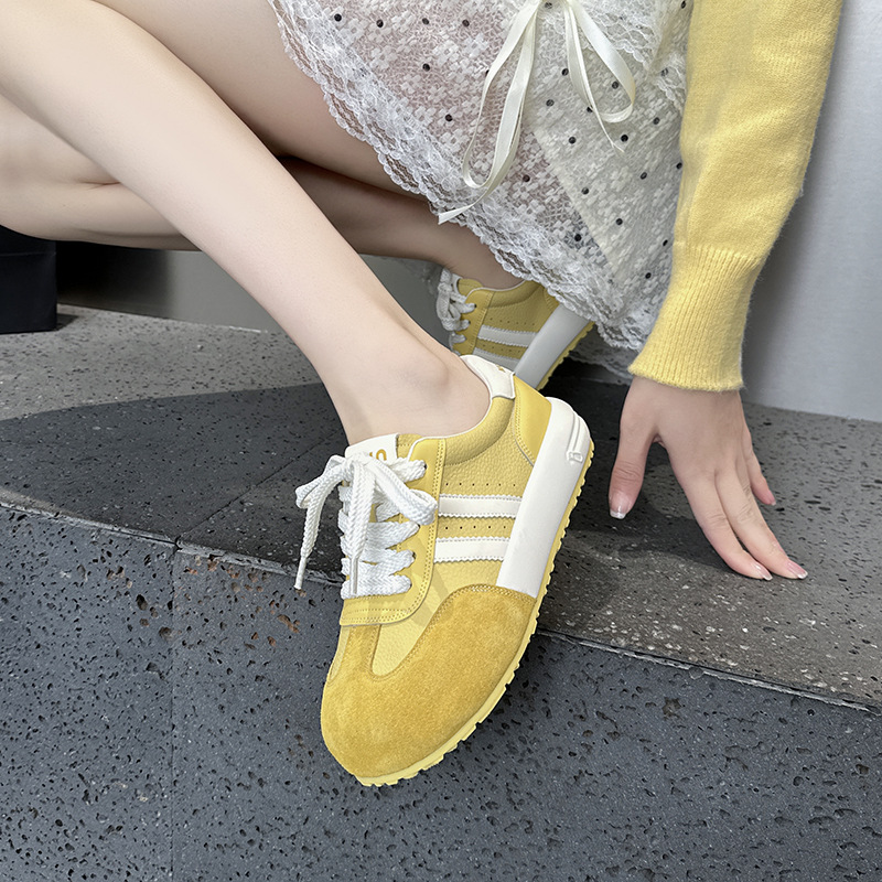 Desun Shoes Women's 2025 Spring New Arrival Women's Casual Sports Women's Shoes All-Match Comfortable Genuine Leather Vintage Forrest Gump Shoes for Women