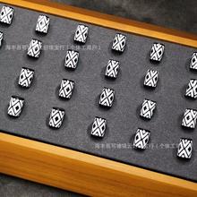 黑玛瑙绘西亚图腾背云桶珠配饰百搭文玩DIY弟子珠背云饰品配件