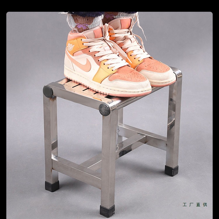 Stainless Steel Small Stool for Home Use, Sturdy Ladder Stool, Low Stool, Folding Ladder, Small Sitting Stool for Living Room, Bathroom Square Stool, Chair, Bench