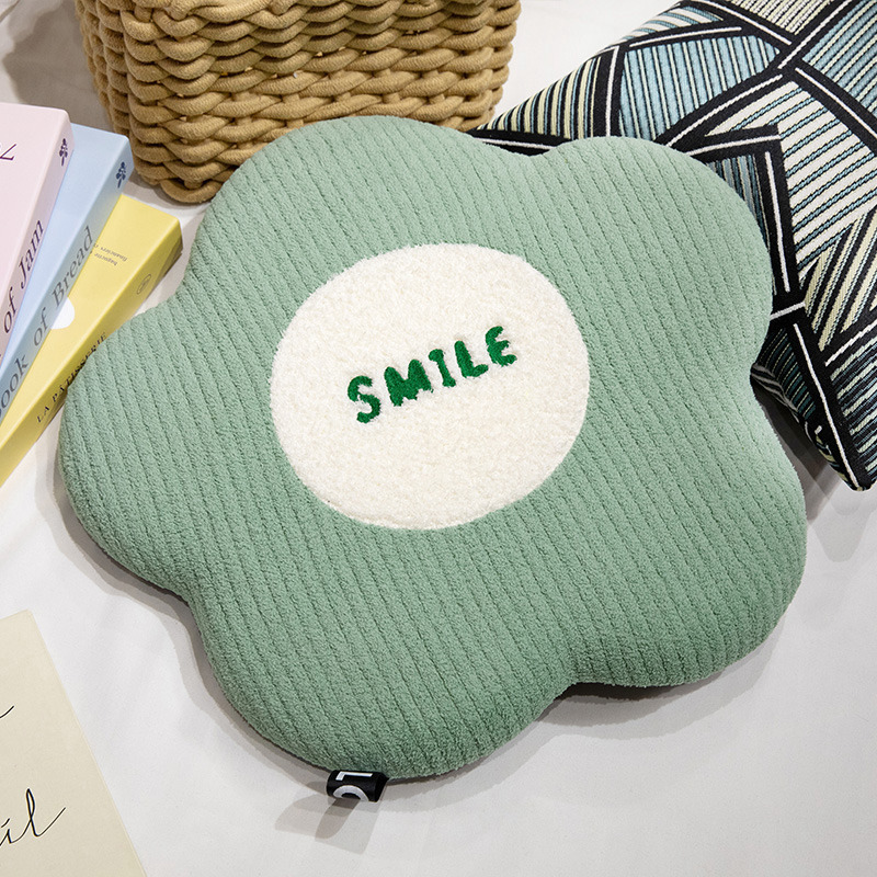 Ins creativo nórdico sonriente flor de memoria almohada de algodón almohada de peluche dormitorio hogar regalo almohada desmontable y lavable