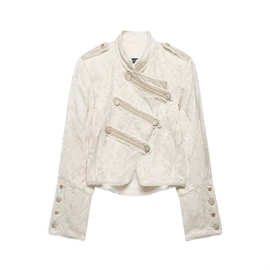 外贸2026年春季新款女装 时尚新中式盘扣立领提花短外套 2292015