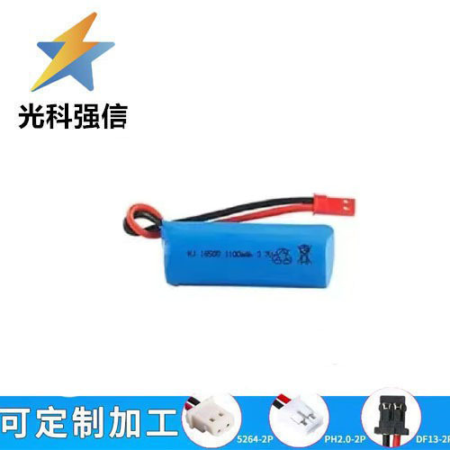 3.7V带线头锂电充电池 18500 1100MAH线路板设备引线应急灯JST头