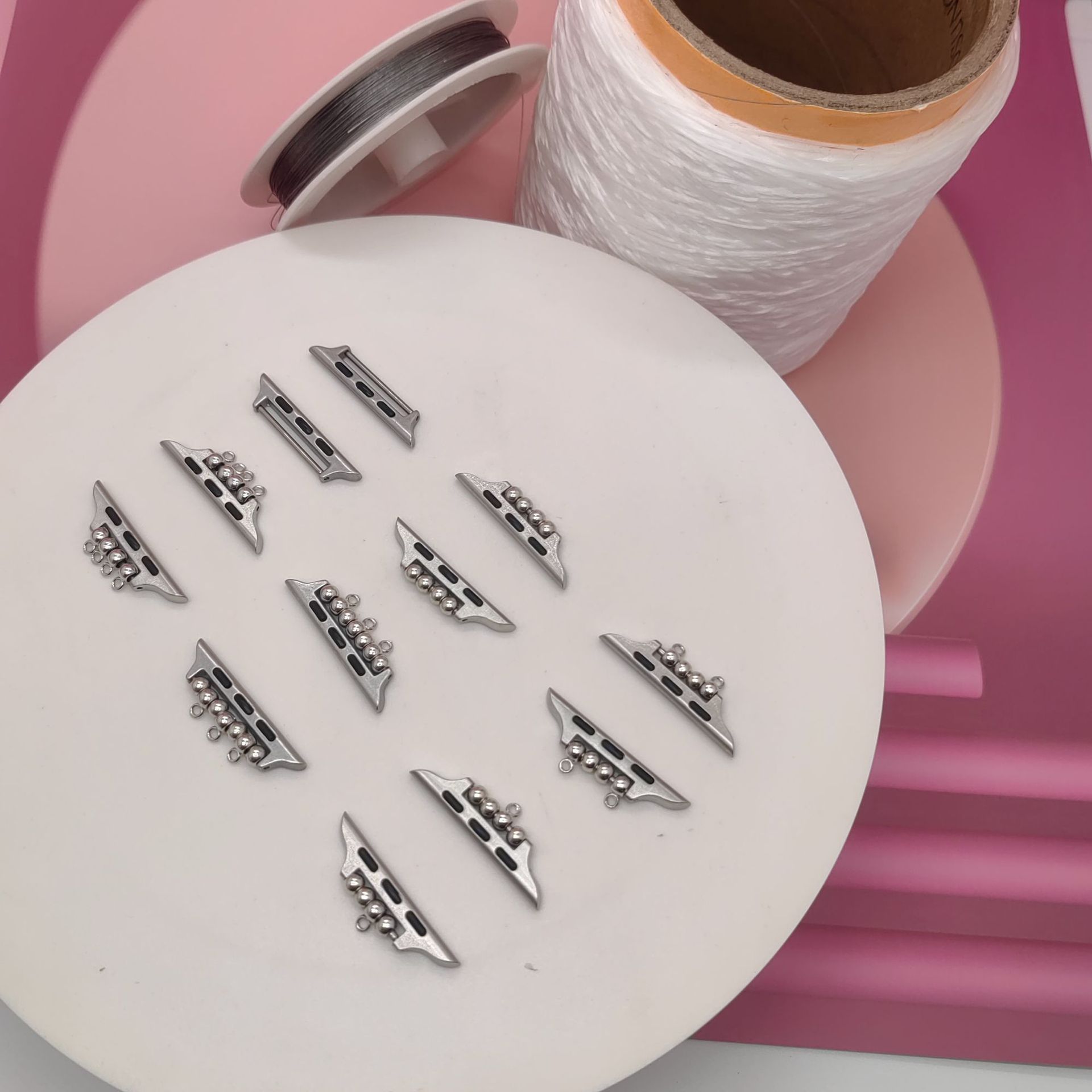 Braided Rope Beaded Handmade Watch Strap DIY Connector Head Suitable for Apple Watch Applewatch Homemade Accessories