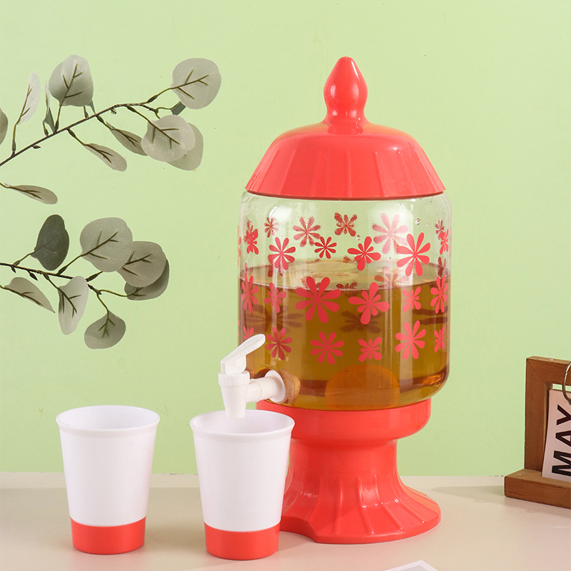 带水龙头可乐桶饮料桶茶桶啤酒塔果汁罐塑料冷水壶大容量3800ML桶