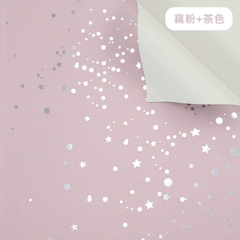 Papel de embalaje ins estilo brillante cielo estrellado papel de embalaje simple material de embalaje de regalo avanzado papel impermeable grueso de dos colores