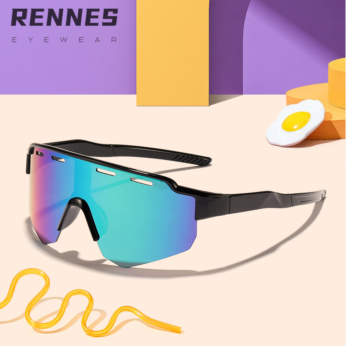 Nuevo estilo transfronterizo para niños, ciclismo al aire libre, gafas deportivas a prueba de viento y geniales, gafas de sol anti-ultravioleta de montura grande para niños y niñas