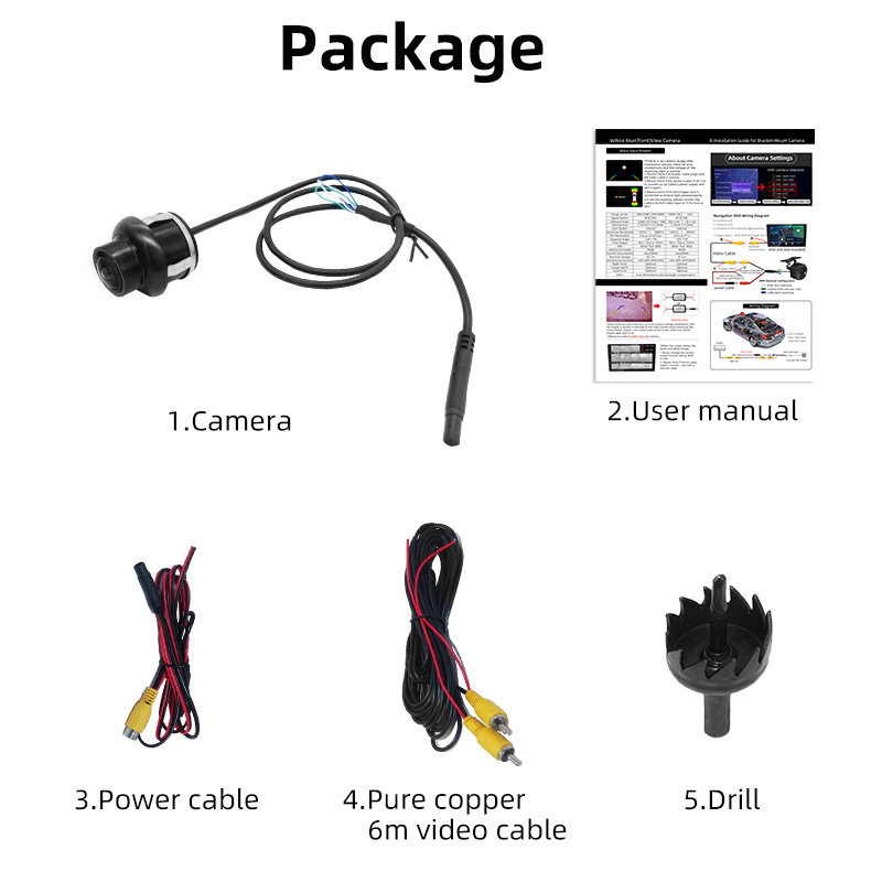 Manufacturer Supplies 170 ° Ahd1080P Large 360-Degree Golden Fisheye Car Camera Side View Front View Rear View