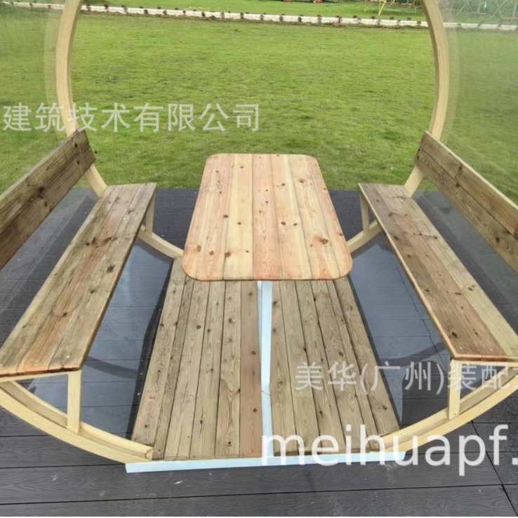 Casa de café panorámica con patrón de madera, bar de restaurante, casa de té de leche, casa de tarjetas perforadas en línea, sala de observación móvil de 360 grados