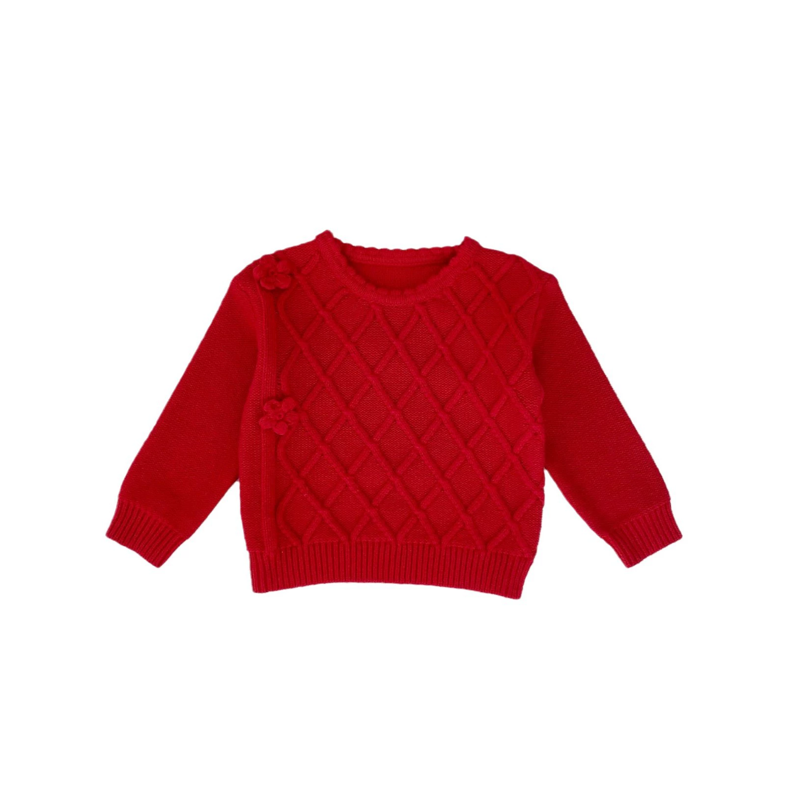 Spring children's cotton knitted keep warm sweater, skirt