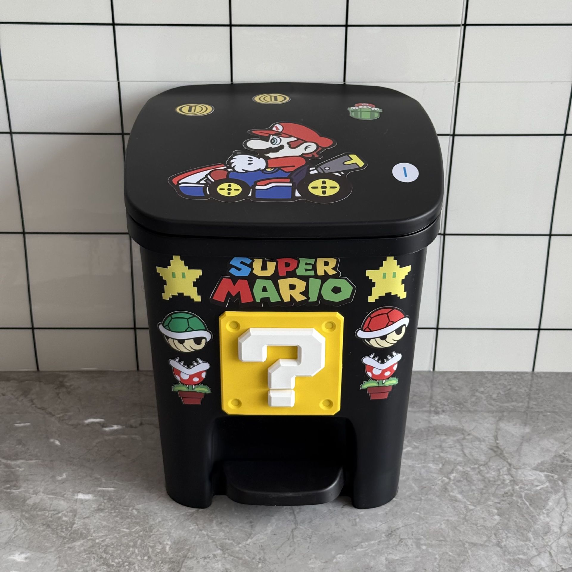 Botella de basura de trigo y trigo pie pie con cubierta encantadora sala de estar familiar dormitorio silencioso baño de gran capacidad cocina