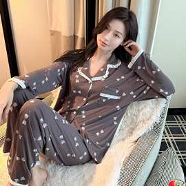 莫代尔家居服可外穿宽松无袖长裤两件套女夏薄款睡衣睡裤休闲套装