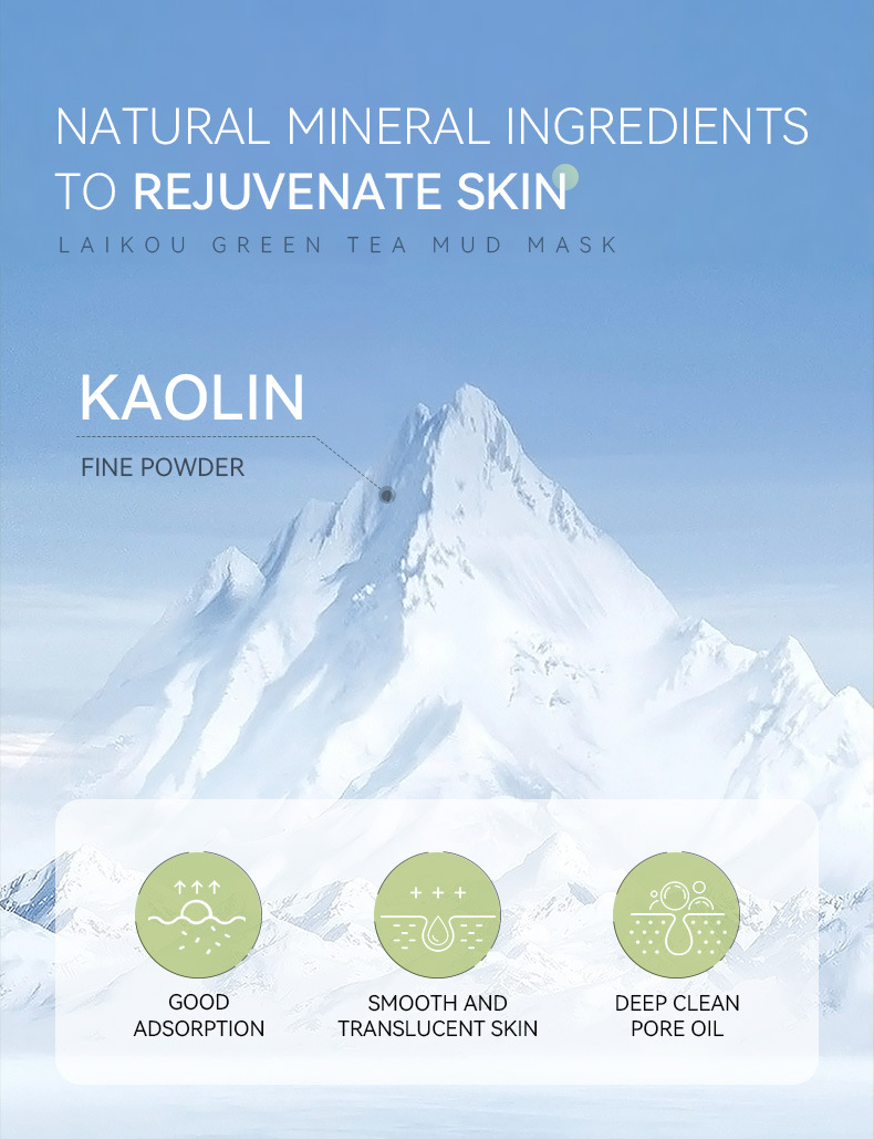 Cross-border new product laikou Green Tea Mud Mask 100g Cleansing, hydrating and Moisturizing Mask mud wholesale undefined