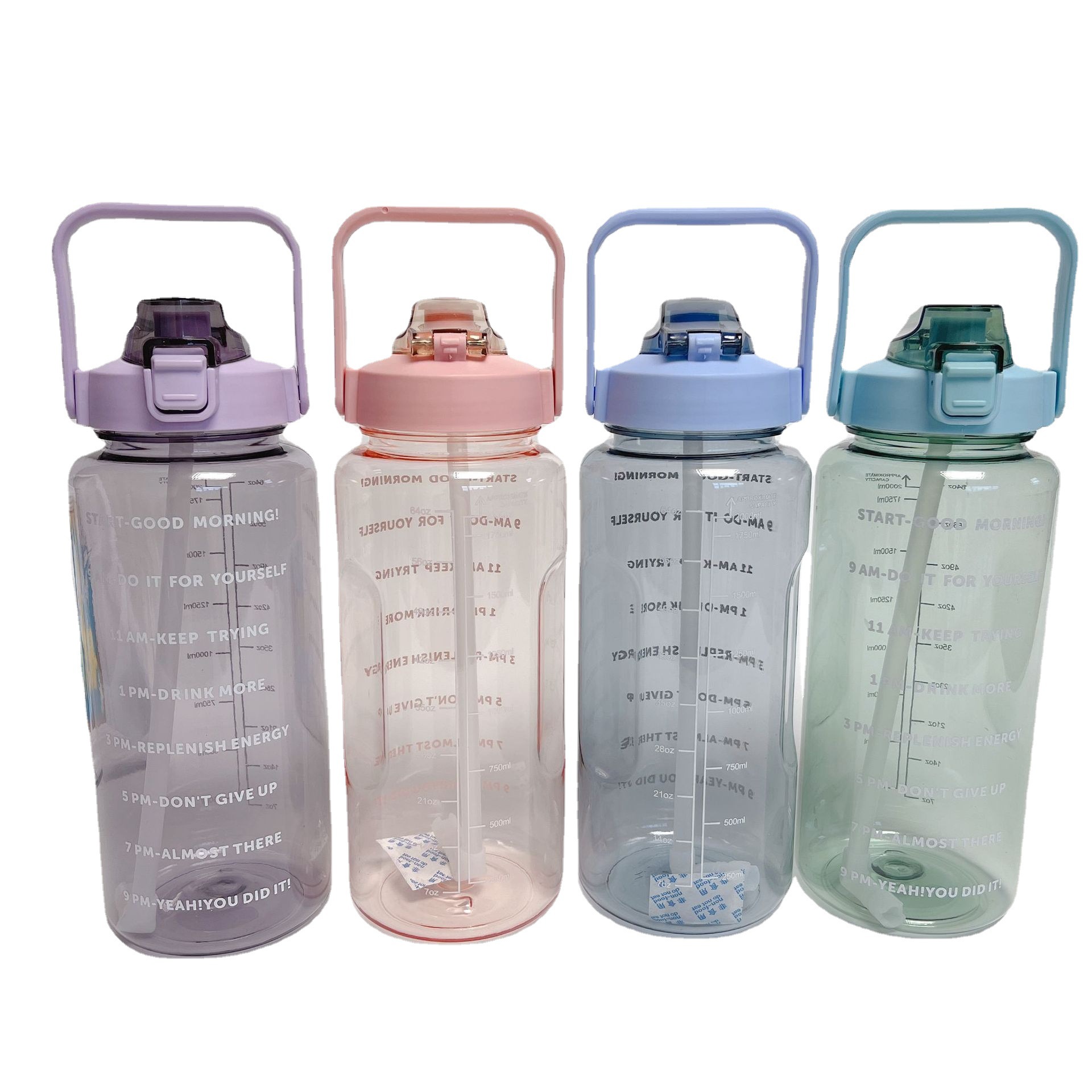 Taza de agua transparente gran capacidad hervidor deportes al aire libre taza de agua taza de paja portátil taza de plástico taza de espacio