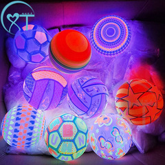 新款帶燈熒光球鏈子吊環球兒童充氣玩具發光球夜市地攤熱賣