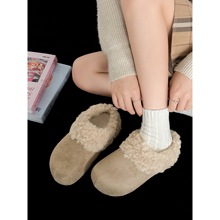 女王范复古保暖厚底毛毛拖鞋女外穿2025新款秋冬加绒勃肯棉鞋子