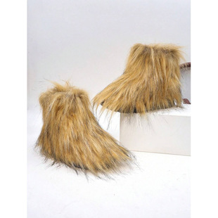H 21396 Faux fox fur snow boots �º���ëѩ��ѥ