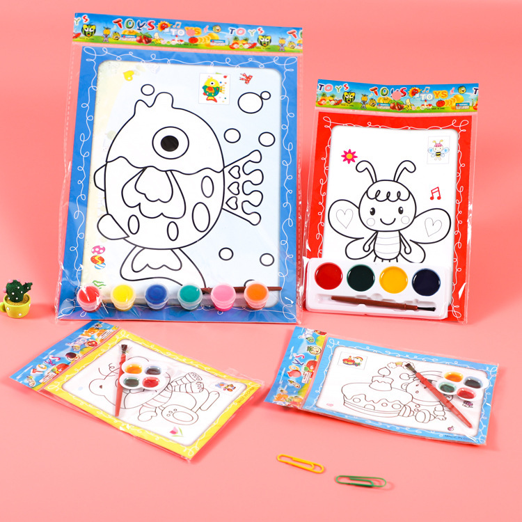 创意儿童手工填色水彩画卡通绘画涂鸦填色画幼儿益智DIY学习用品