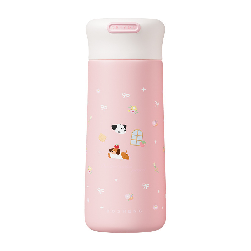 学生向けのかわいい魔法瓶カップ、ポータブル女性用ステンレススチール製コンパクトウォーターカップ、屋外ポータブルストリングストレートドリンクカップ新しいスタイル|undefined