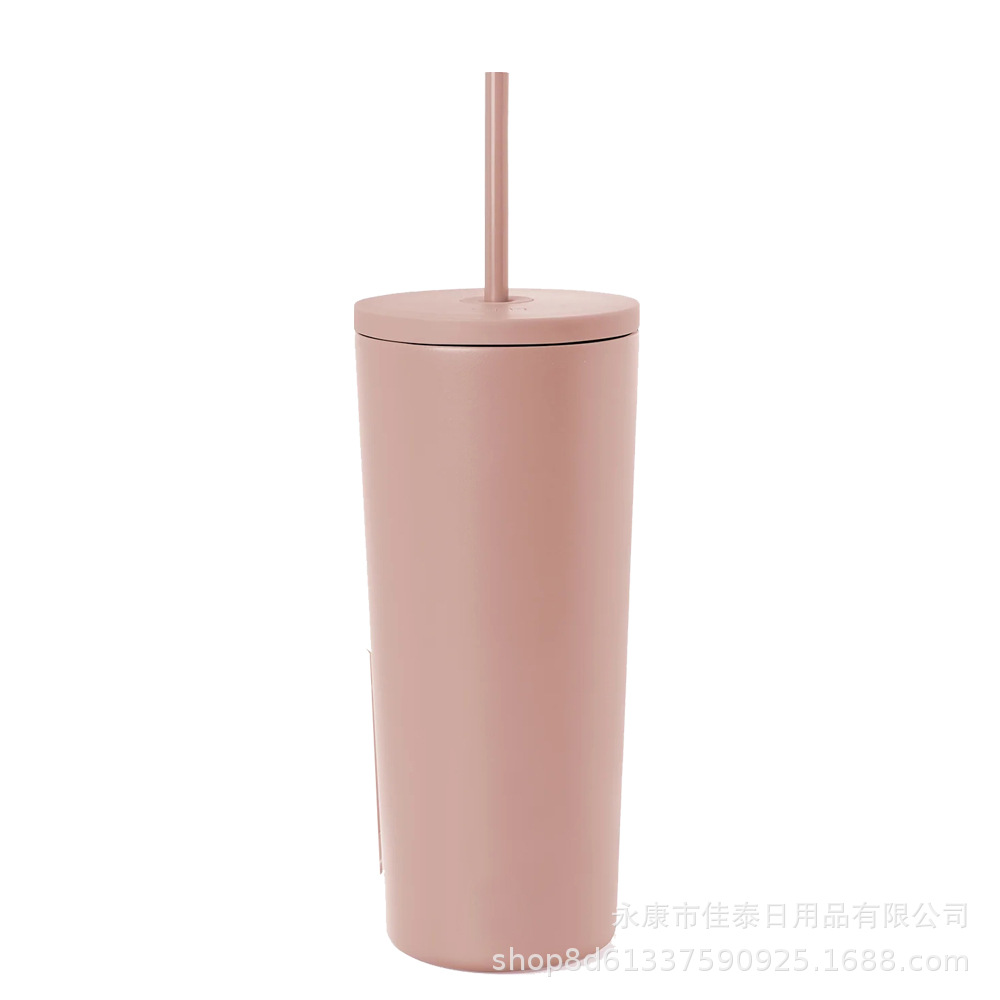 2023 nueva taza de café del acero inoxidable de la taza del vacío con la taza vendedora caliente transfronteriza de la paja 12oz16oz24oz