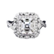 XH 2����7*7 Asscher�и��ɫ̼��ʯŮʽӆ���ָS925���y���J