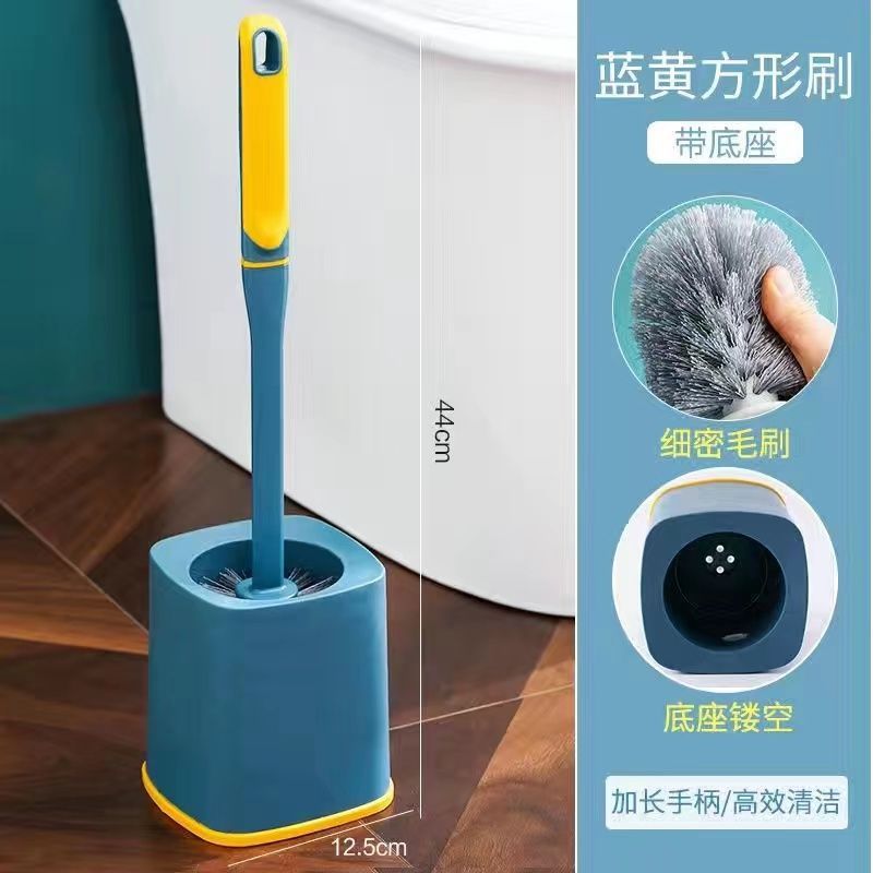 Fashion super cepillo de inodoro limpio multifuncional sin ángulo muerto cepillo de mango largo de pelo suave con base cepillo combinado