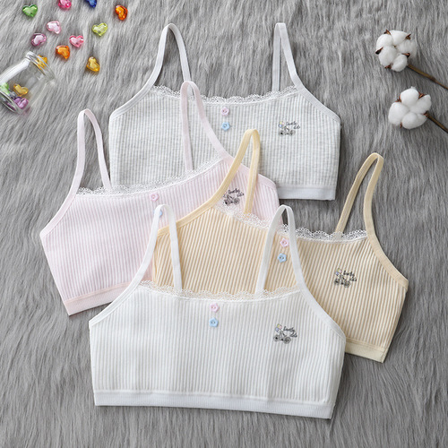 Developmental period underwear for girls, middle school students, camisole, elementary school students, cotton, and older children, comfortable and breathable tube top