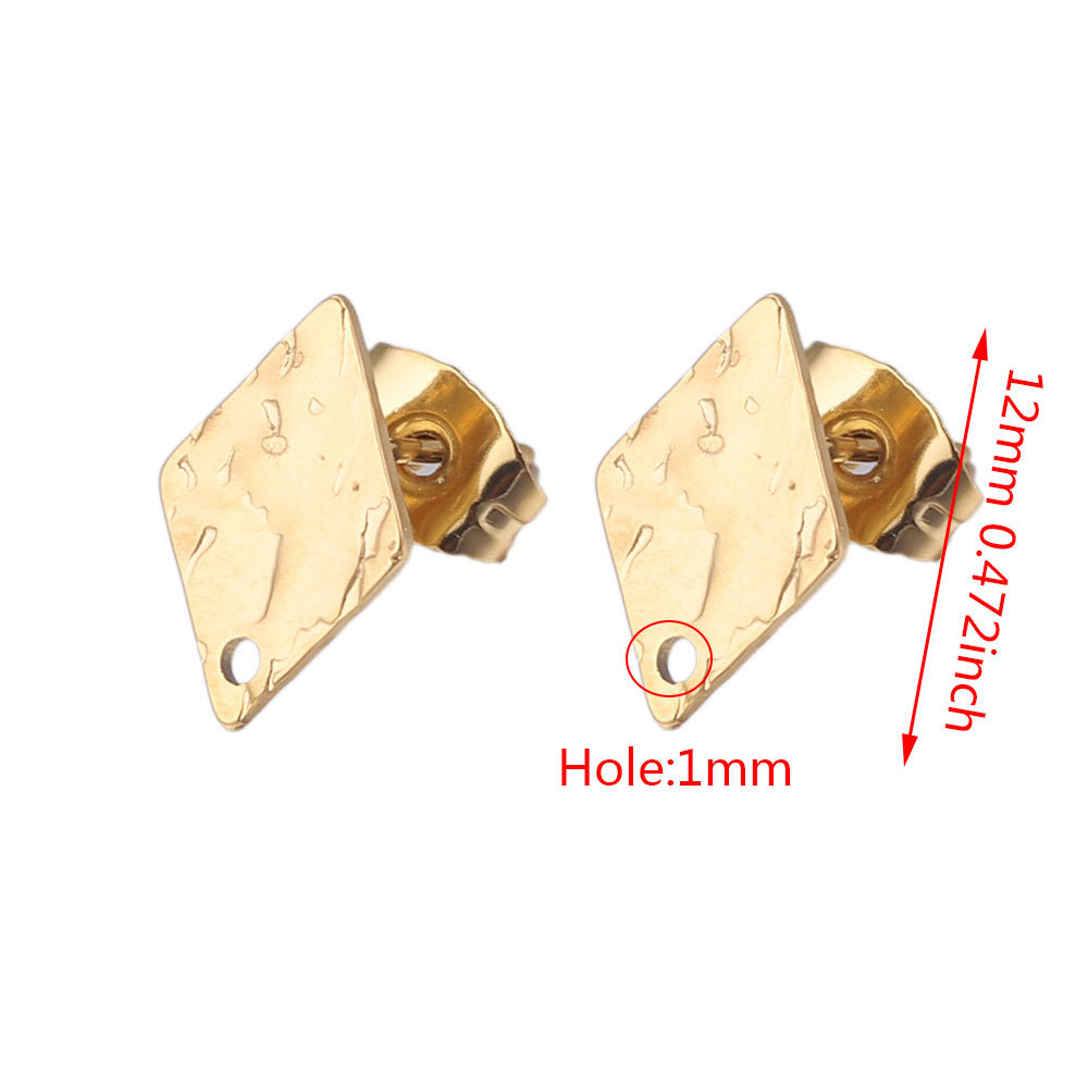 Pendientes geométricos de acero inoxidable europeos y americanos columna en relieve DIY pendientes pieza con agujero accesorios de joyería pendientes de acero de titanio producción