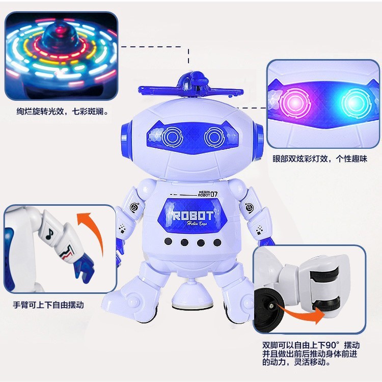 国境を越えたインテリジェント電動スペースダンスロボット、ダンス、ライト、音楽、ユニバーサルスタントロボット、子供用おもちゃ|undefined