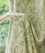 抹茶绿色窗帘卧室美式乡村遮光客厅日式全轻奢现代简约批发