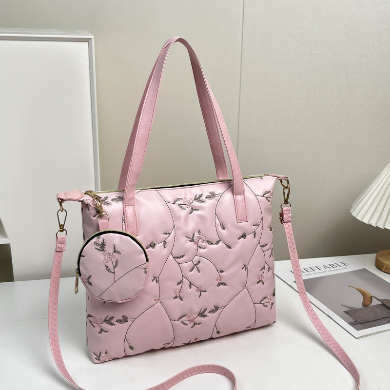 2025 nueva moda extranjera bordada flores bolso de mano simple estilo coreano bolso de hombro simple image 9