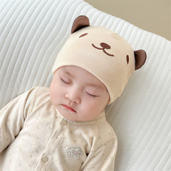 新生嬰兒帽子春秋夏款純棉胎帽男女寶寶0-8個月四季護耳可愛超萌