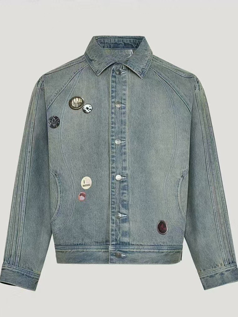 retro denim autumn jacket for men and women for leisure