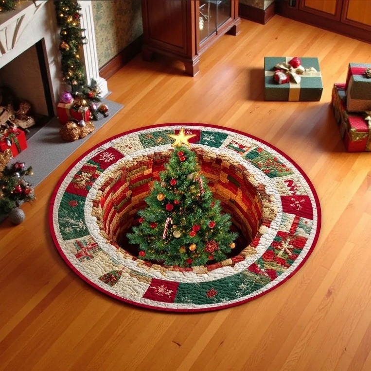 Navidad transfronteriza sala de estar gran área alfombra de terciopelo de cristal alfombra 3D alfombra de decoración de perlas visuales estereoscópicas image 19