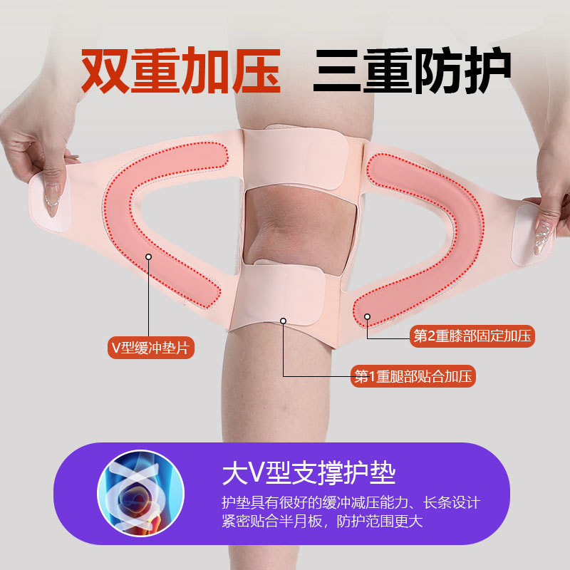 日本半月板护膝轻薄运动跑步羽毛球保护膝关节膝盖髌骨带护膝透气|undefined