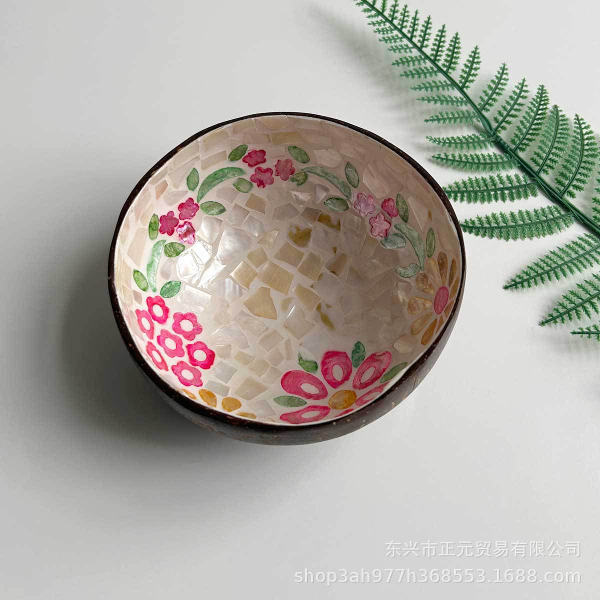 Tazón de coco, bandeja de almacenamiento de llaves de puerta de entrada, conchas de coco, tazón de cubiertos, decoración del hogar, bandeja de almacenamiento de dulces, semillas de melón