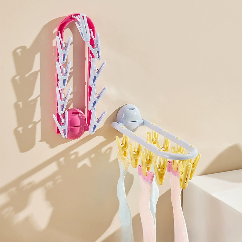 Макарон, круглая присоска, складная вешалка для одежды, многофункциональная сушилка для балкона, инструмент для сушки нижнего белья и носков в помещении.