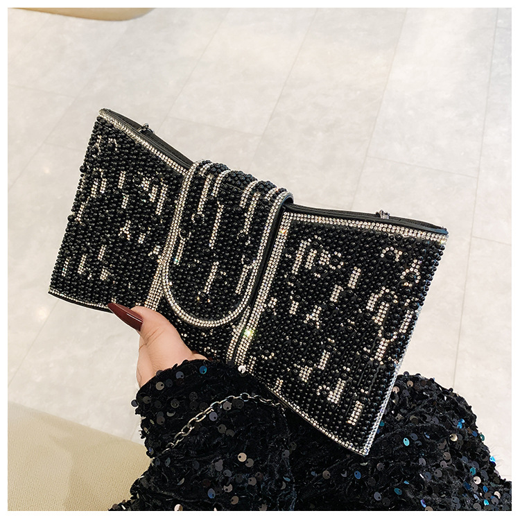 New cross-border European and American retro high-end clutch bag, full diamond single-shoulder crossbody ladies' bag, small bag, socialite dinner bag undefined