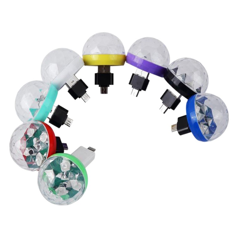 Iluminación de escenario control de voz KTV bar concierto cuadrado danza coche LED cristal BOLA MÁGICA USB colorido BOLA MÁGICA Luz