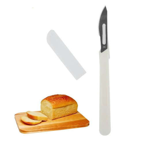 Cross-border plastic handle carbon steel bread knife baking tool European bread baguette scoring cake base layer slicing knife