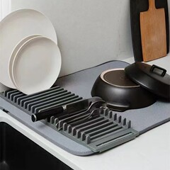 家庭用二合一アスファルトキッチン棚テーブル収納マット多機能極細繊維キッチン食器マット