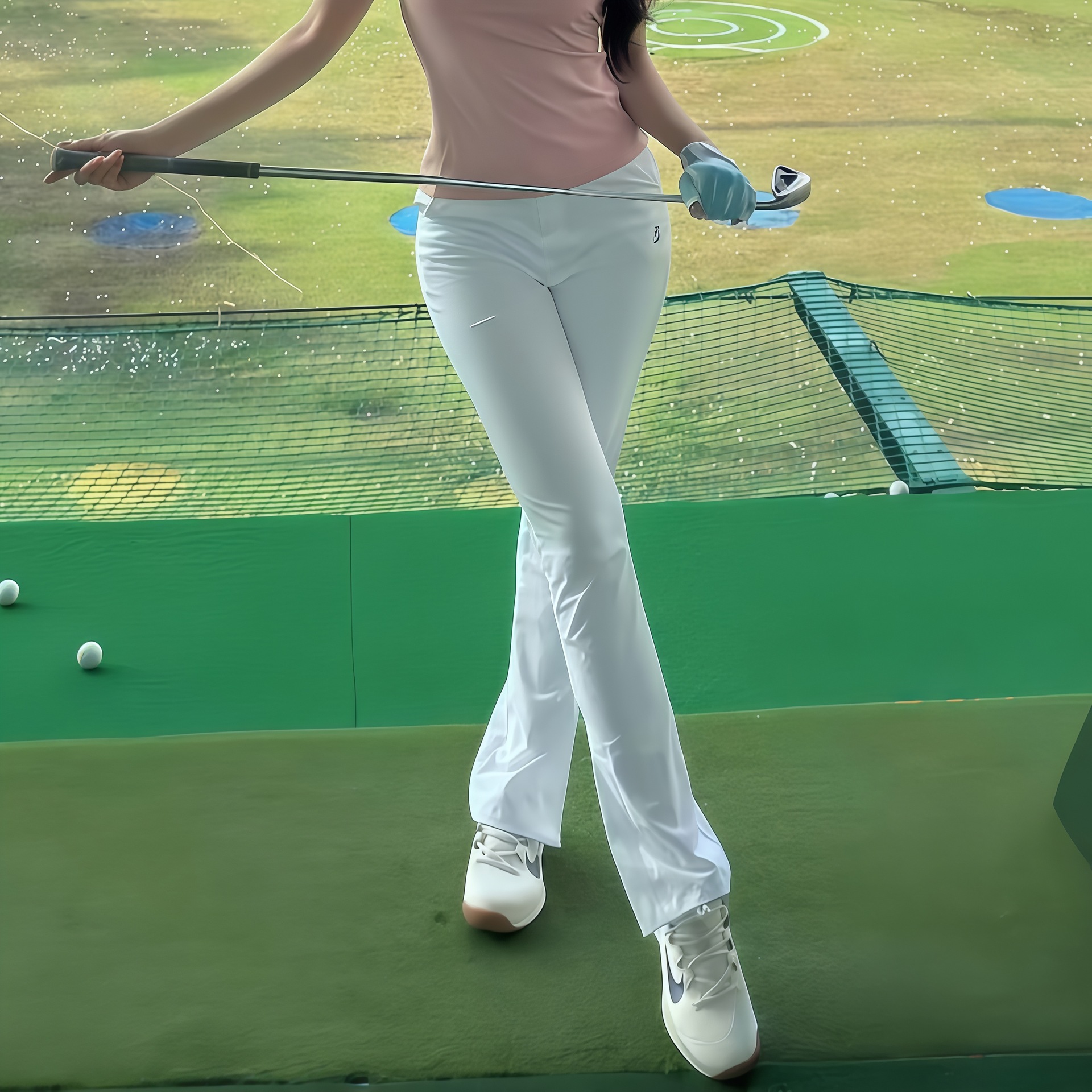 Tashi Golf Quick-Drying Stretch Sports Pants Women's Golf Clothing Women's Extended Pants Slit Invisible Belt