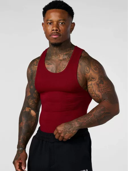 Youngla Knitted Ice Silk Ribbed American-Style Vest Men's Sports Fitness Vest Running Basketball Training Tights